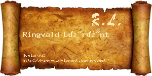 Ringvald Lóránt névjegykártya